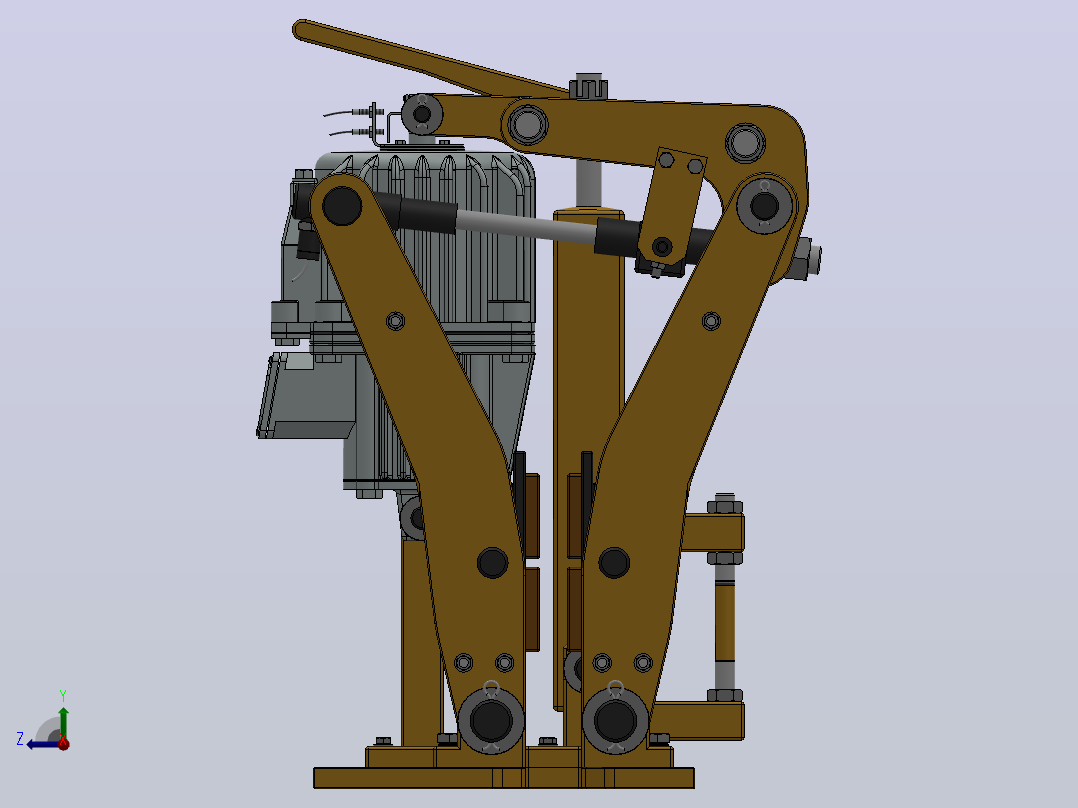YP11系列电力液压盘式制动器YP11-220-315×20-ⅠA-CL.RL.WL.HL.H右视图