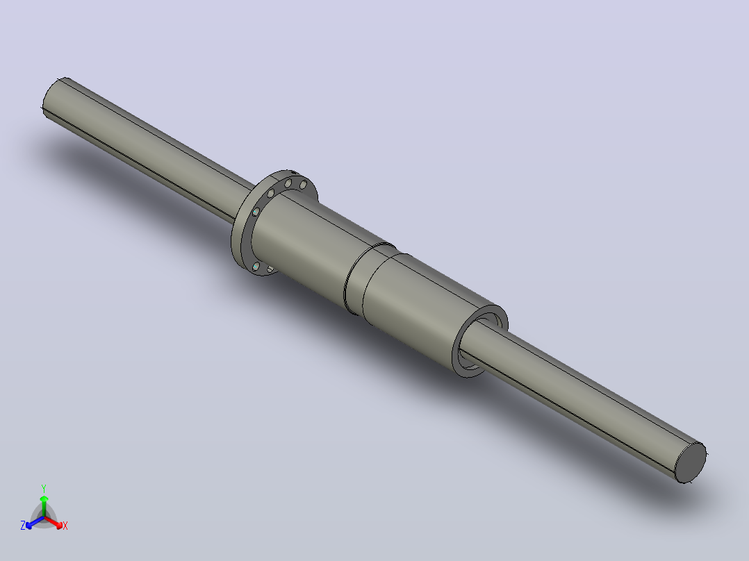 DKFZD6340-4滚珠丝杆3D模型正等轴测图