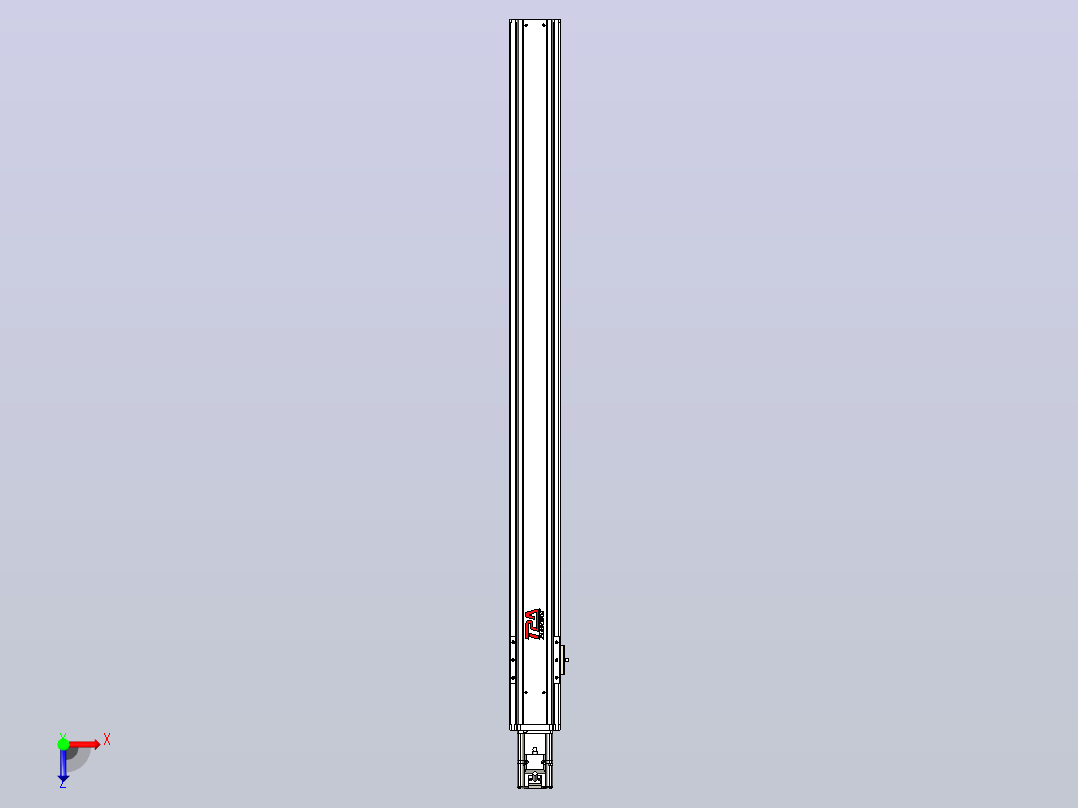 日规模组半封闭丝杆TPA-HNR-85S-1610C-L1000-M-Y-P20-N3俯视图