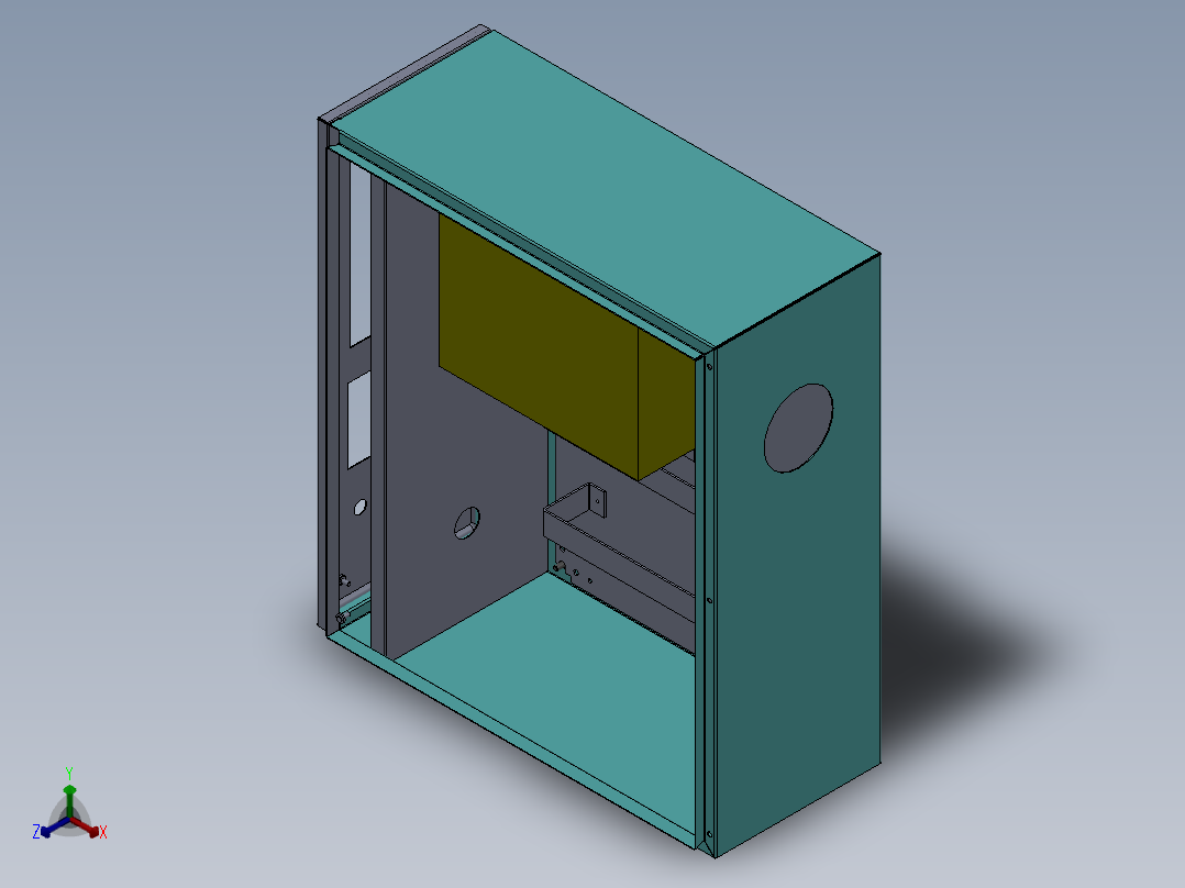 已生产机柜焊机设备（sw16可编辑+工程图+BOM）正等轴测图