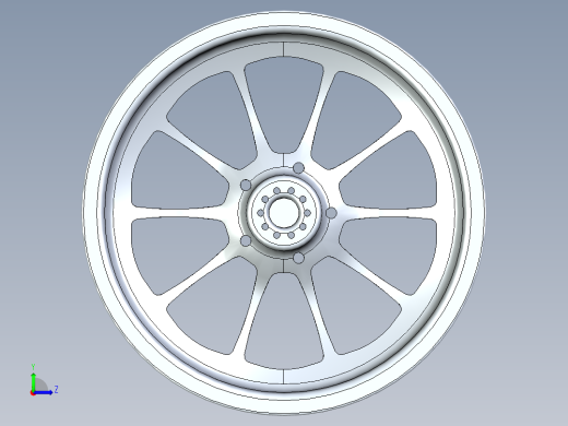 solidworks 汽车轮胎的轮辋左视缩略图