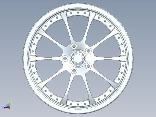 solidworks 汽车轮胎的轮辋右视缩略图