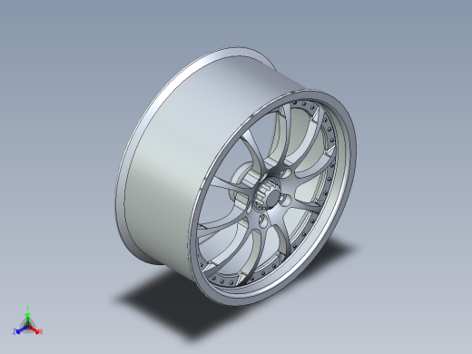 solidworks 汽车轮胎的轮辋正等轴测缩略图