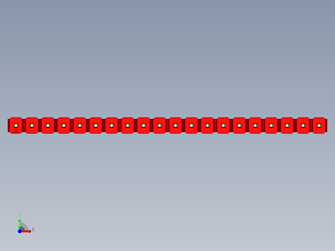 彩色公头100mil（2.54mm）系列-DS1021_red_1x20p_100mil_Type43_rev1.0前视图