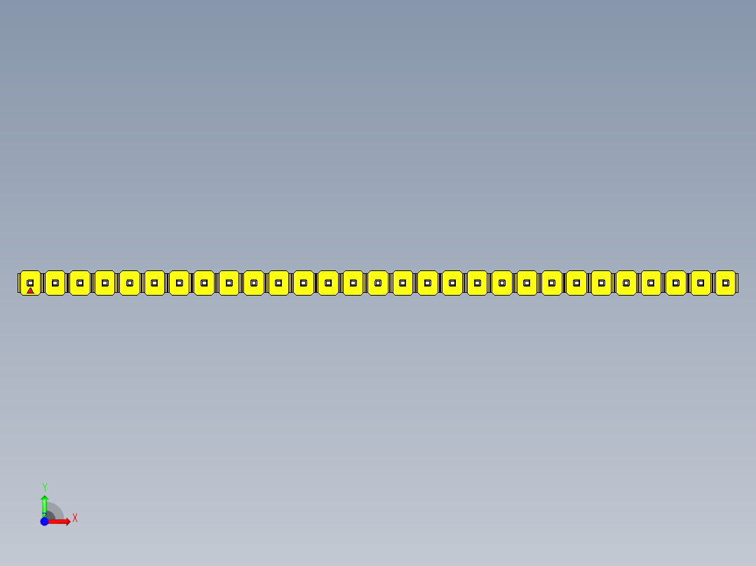 彩色公头100mil（2.54mm）系列-DS1021_yellow_1x29p_100mil_Type5_rev1.0前视图