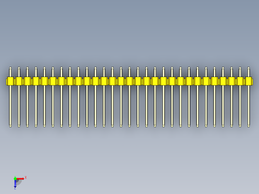 彩色公头100mil（2.54mm）系列-DS1021_yellow_1x29p_100mil_Type5_rev1.0俯视缩略图