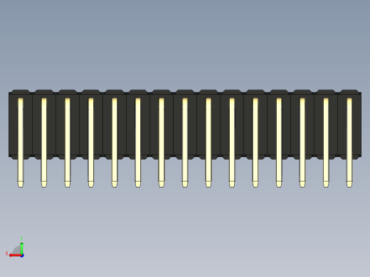 彩色公排针 100mil 2.54mm 系列-DS1022_black_3x15p_100mil_TypeD_rev1.0后视缩略图