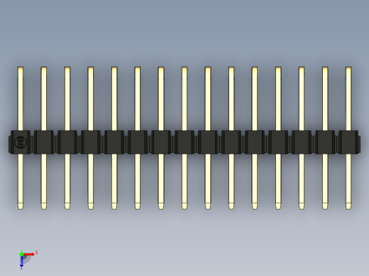 彩色公排针 100mil 2.54mm 系列-DS1022_black_3x15p_100mil_TypeD_rev1.0俯视缩略图