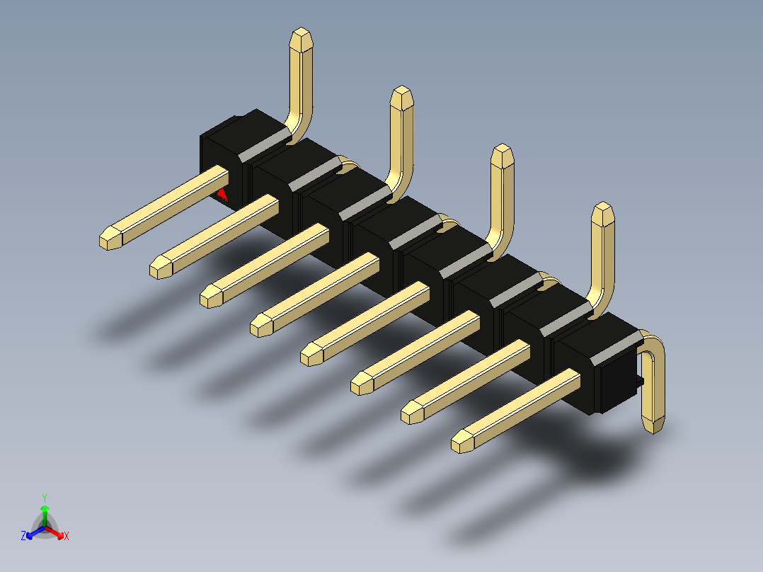 彩色公排针 100mil 2.54mm 系列-DS1022_black_08p_100mil_Type_SMT_R1_rev1.0
