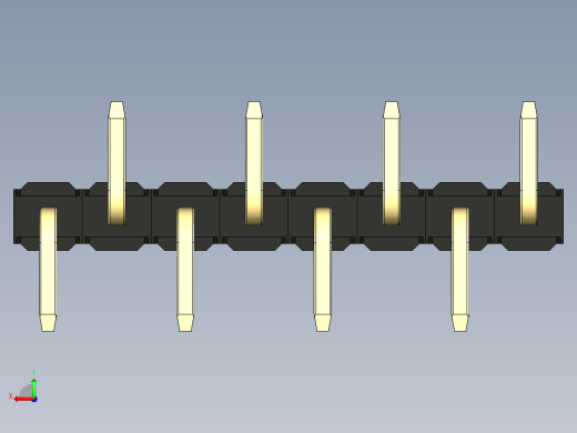彩色公排针 100mil 2.54mm 系列-DS1022_black_08p_100mil_Type_SMT_R1_rev1.0后视缩略图