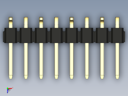 彩色公排针 100mil 2.54mm 系列-DS1022_black_08p_100mil_Type_SMT_R1_rev1.0俯视缩略图