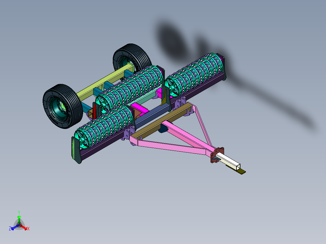 动力牵引滚筒耕地机