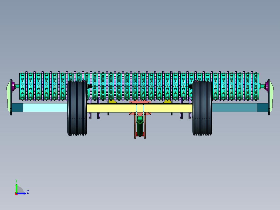 动力牵引滚筒耕地机左视图