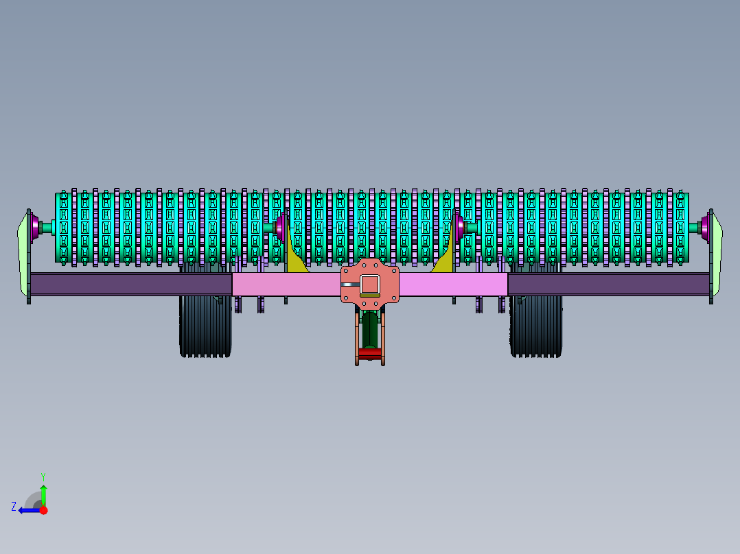 动力牵引滚筒耕地机右视图