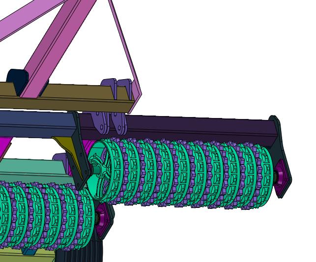 动力牵引滚筒耕地机