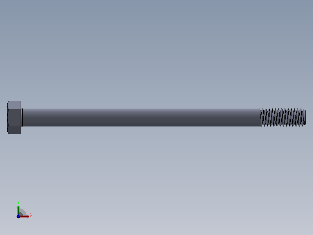 UNC 六角螺栓-Hex Bolt 0.3125-18 x 5.SLDPRT前视图