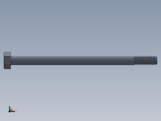 UNC 六角螺栓-Hex Bolt 0.3125-18 x 5.SLDPRT前视缩略图