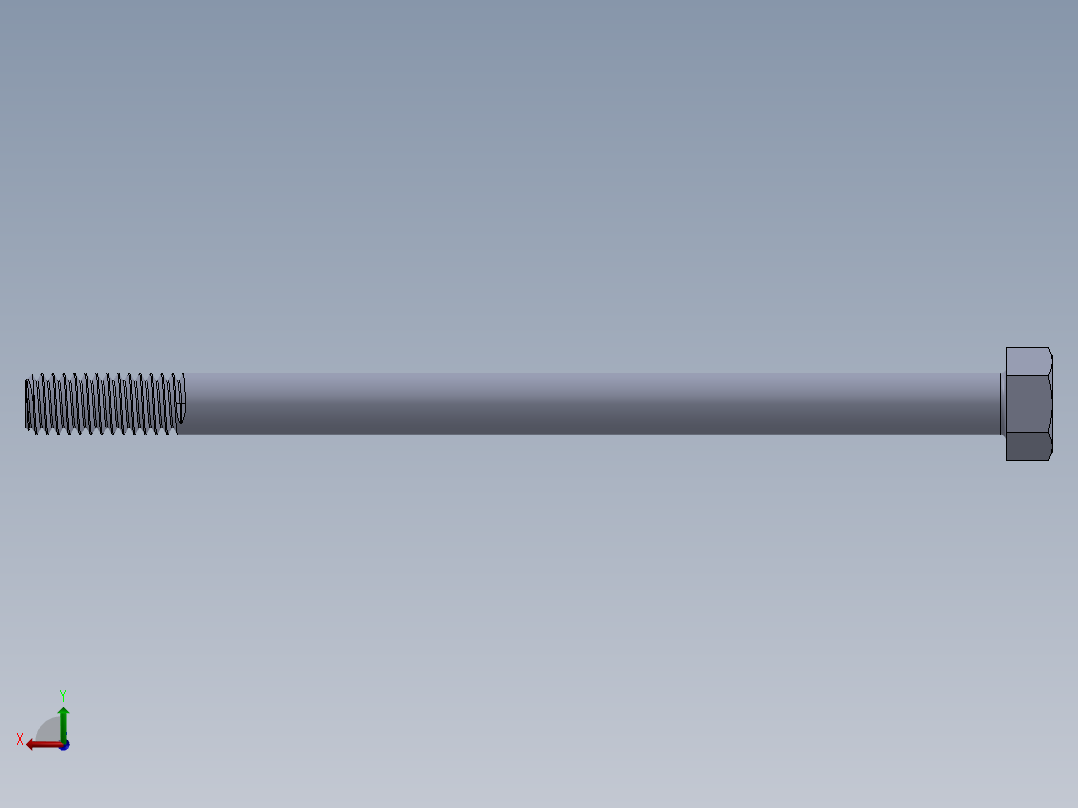 UNC 六角螺栓-Hex Bolt 0.3125-18 x 5.SLDPRT后视图