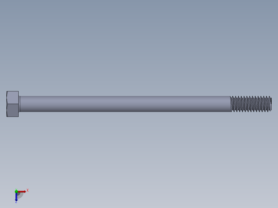 UNC 六角螺栓-Hex Bolt 0.3125-18 x 5.SLDPRT俯视图