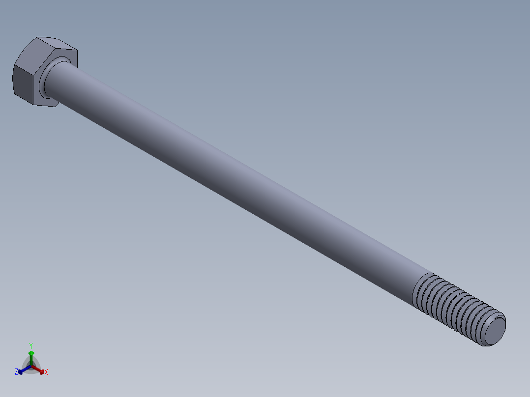 UNC 六角螺栓-Hex Bolt 0.3125-18 x 5.SLDPRT正等轴测图