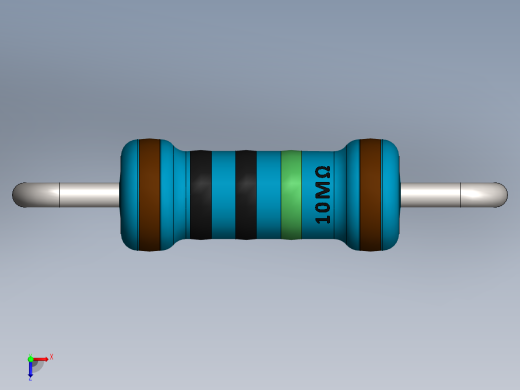 电容器 二极管 电阻器-Resistor 10M Ohm Blue俯视缩略图