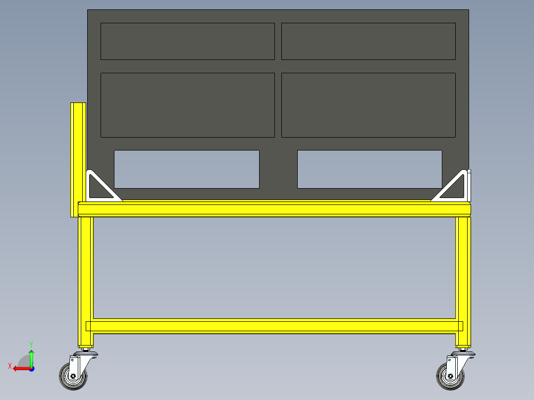 平板推车后视图