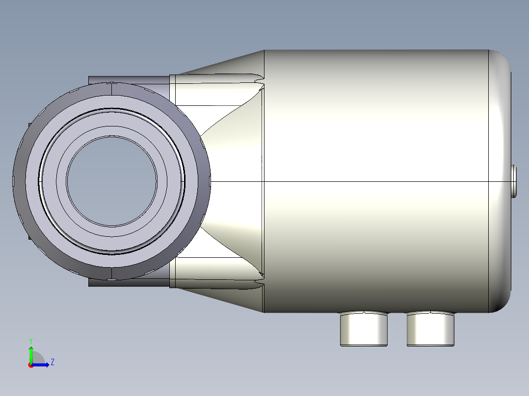 5DKPUIVCP NO 气动隔膜阀常开与女结束，公制系列PVC-U左视图