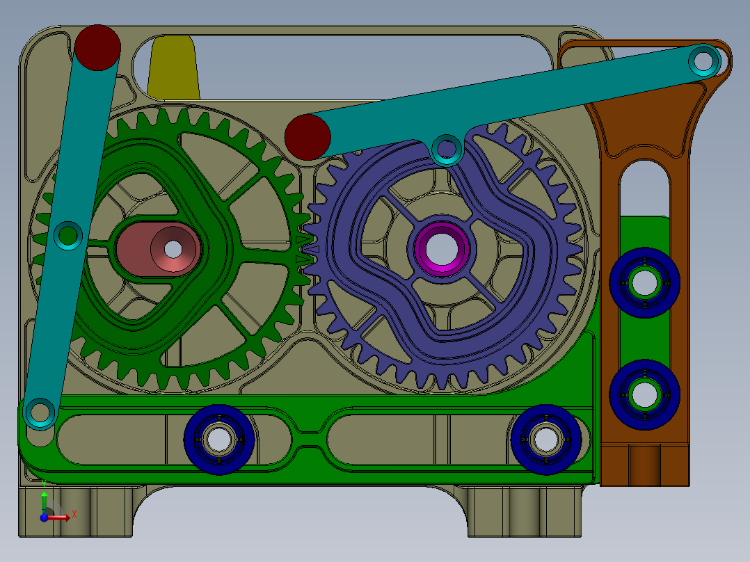 齿轮凸轮机构前视图