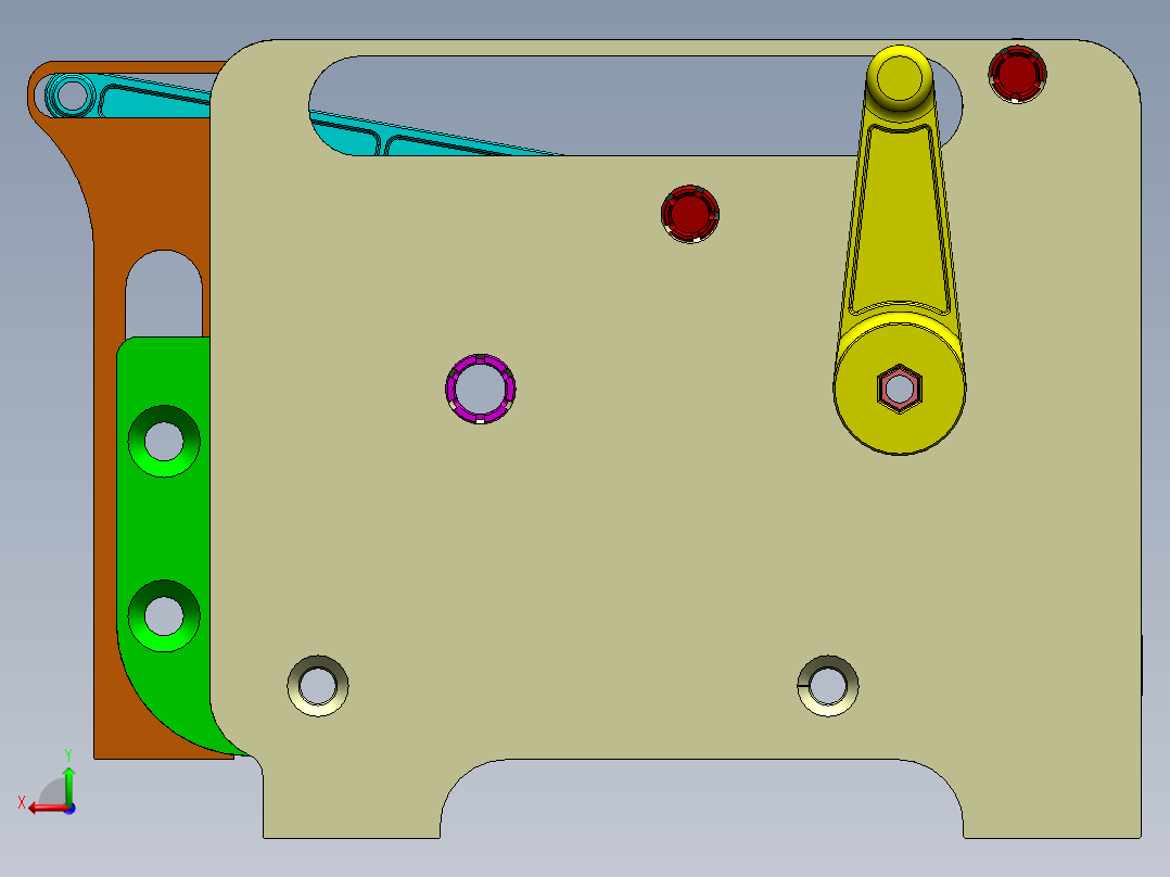 齿轮凸轮机构后视图