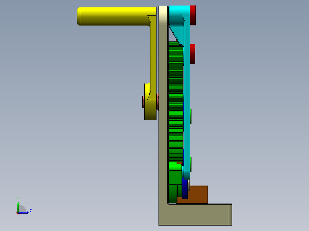 齿轮凸轮机构左视图
