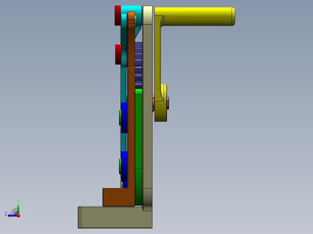 齿轮凸轮机构右视图