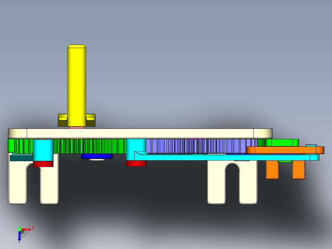 齿轮凸轮机构俯视图