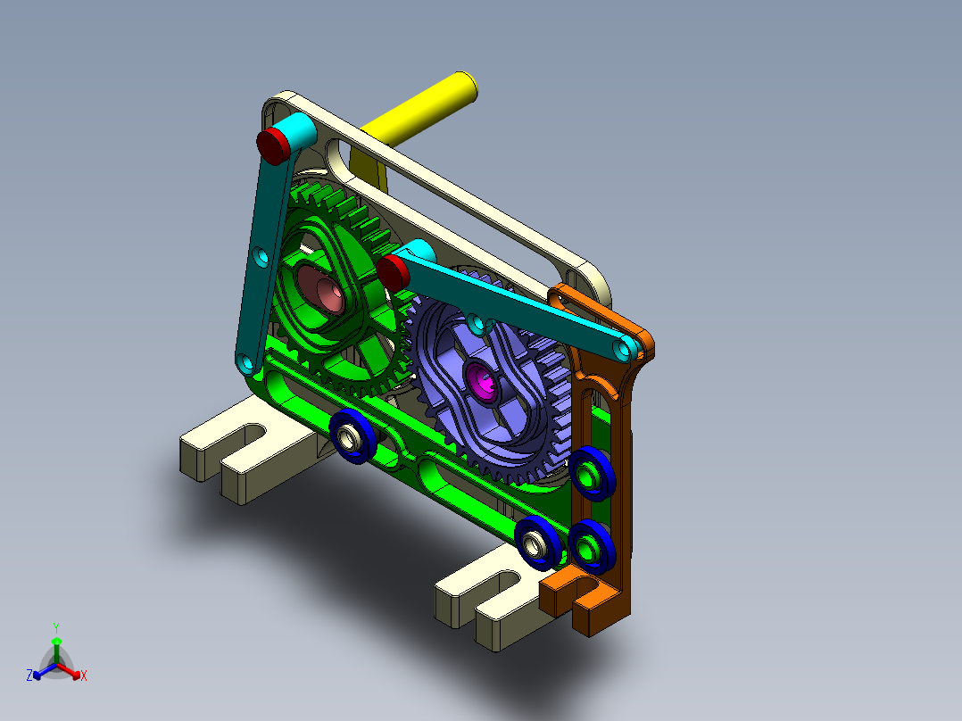 齿轮凸轮机构正等轴测图