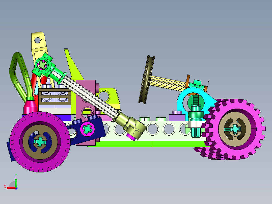 跑跑卡丁车小汽车模型后视图