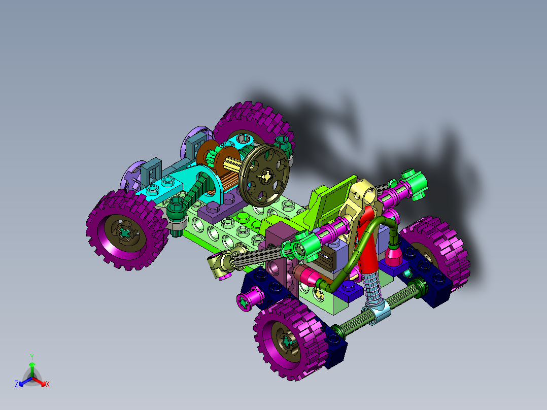 跑跑卡丁车小汽车模型正等轴测图