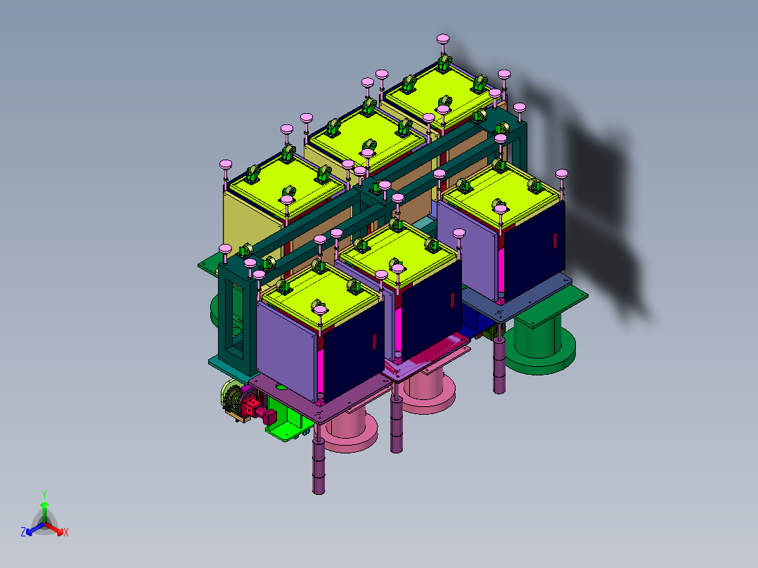 开关角阀阀门装配自动化设备正等轴测图