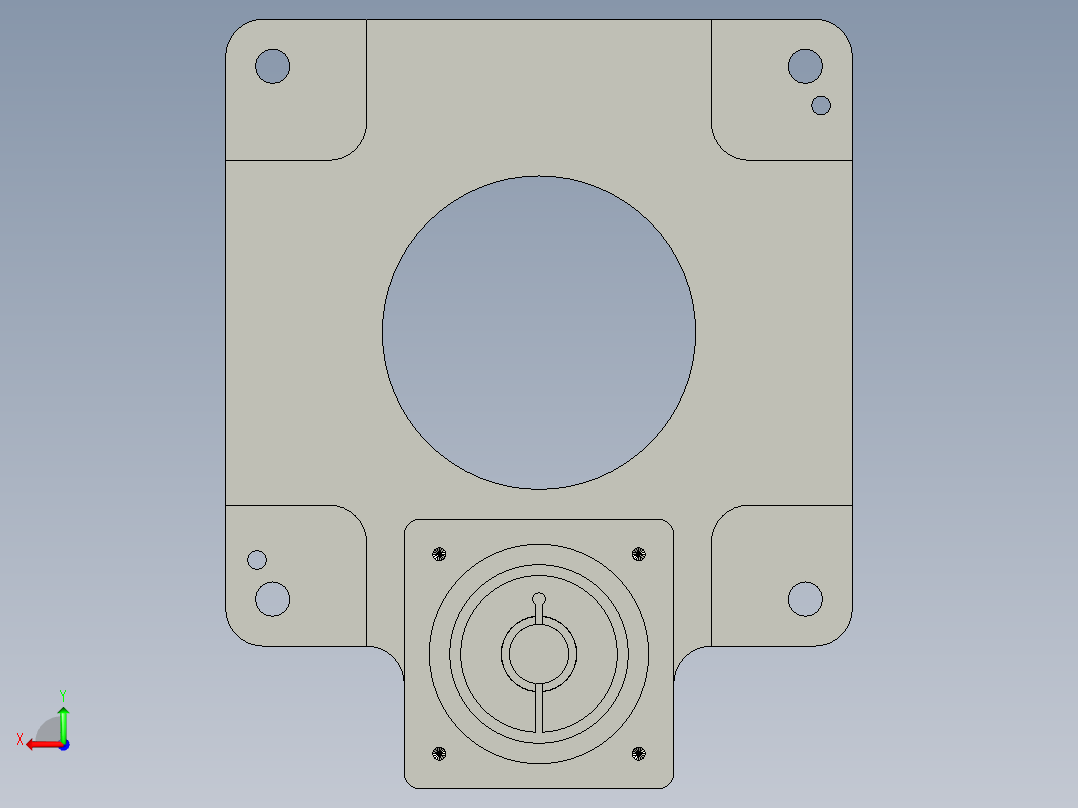 中空旋转平台KFN200-10模型(19-35 70-3 4-5.5-90)(1)后视图