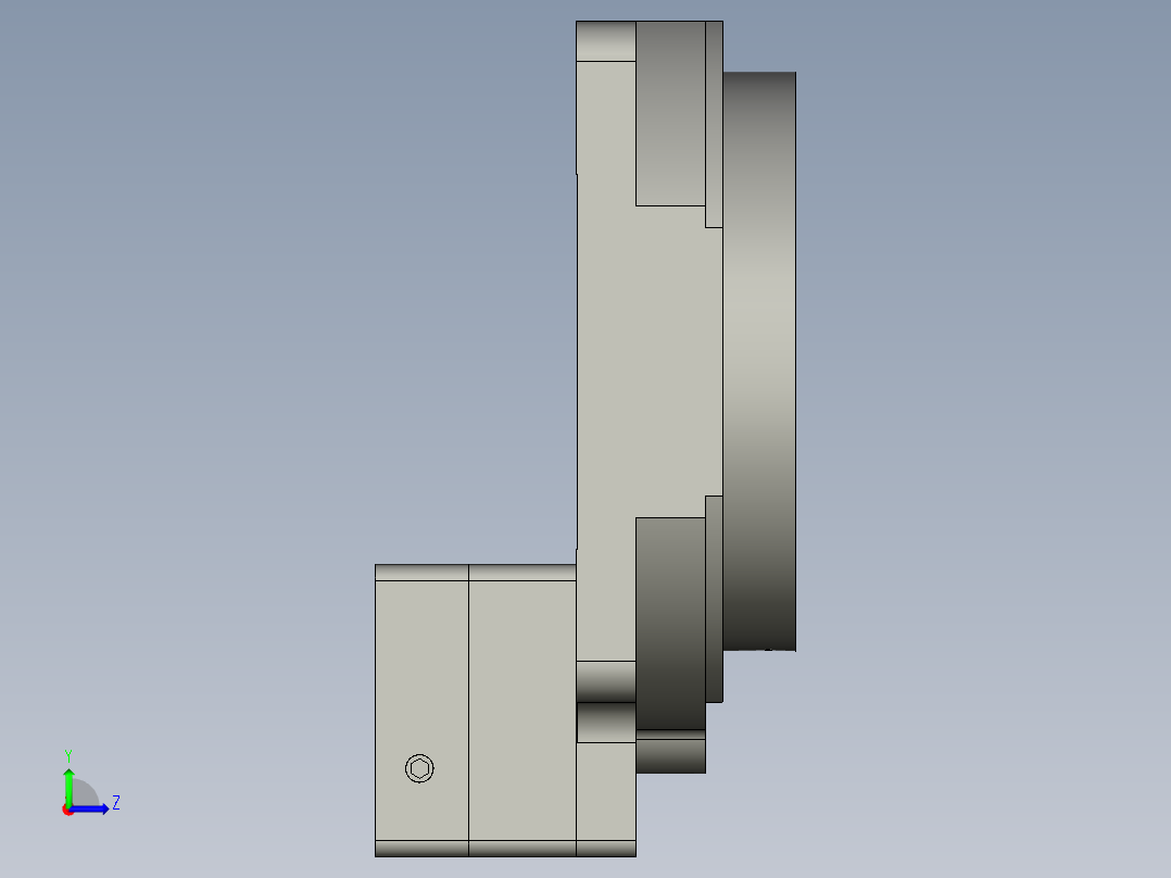 中空旋转平台KFN200-10模型(19-35 70-3 4-5.5-90)(1)左视图