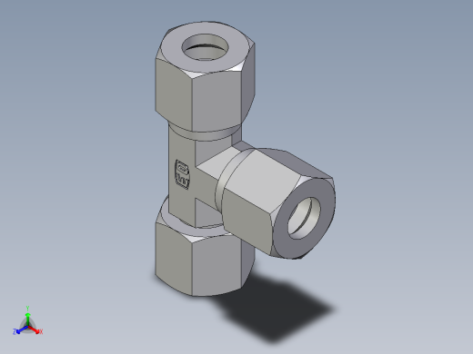 卡套式工业通用硬管接头EO_Swivel_nut_run_tee_EL10L71