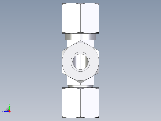 卡套式工业通用硬管接头EO_Swivel_nut_run_tee_EL10L71右视缩略图