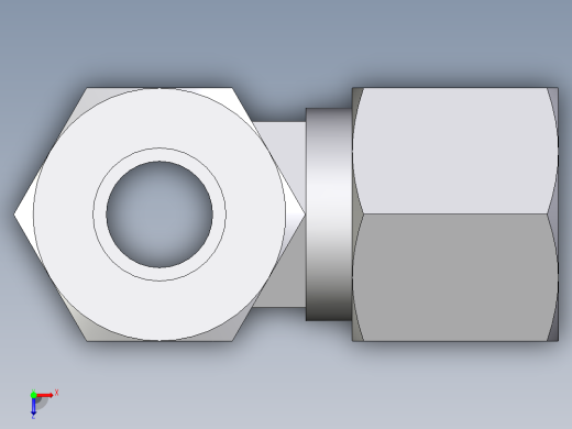 卡套式工业通用硬管接头EO_Swivel_nut_run_tee_EL10L71俯视缩略图