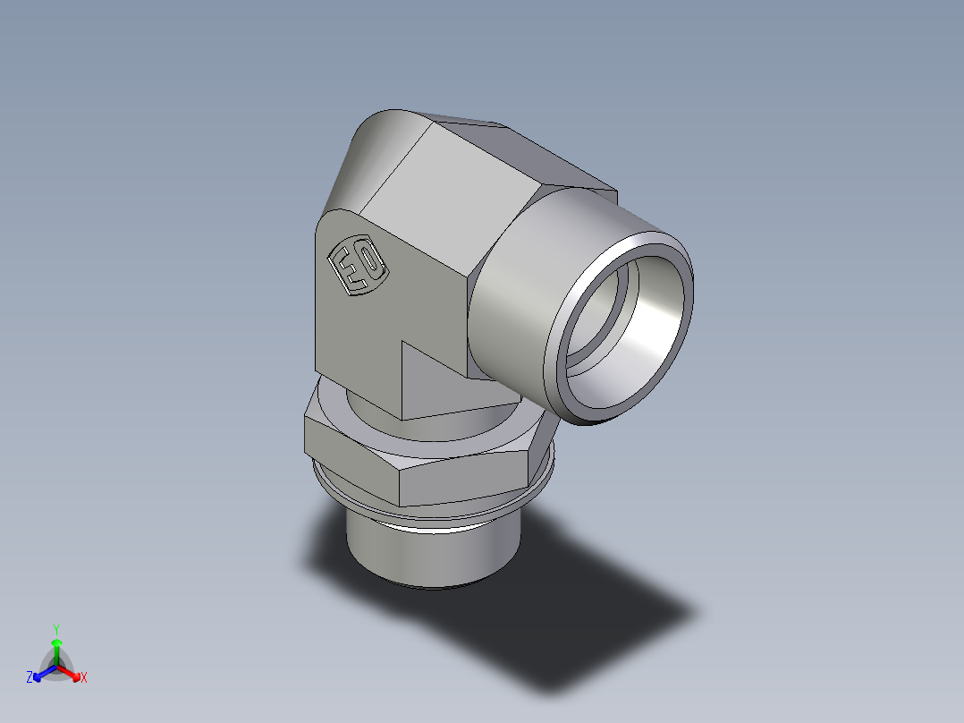 卡套式工业通用硬管接头EO_Adjustable_Locknut_elbow_WEE15LMOROMDCF主视图