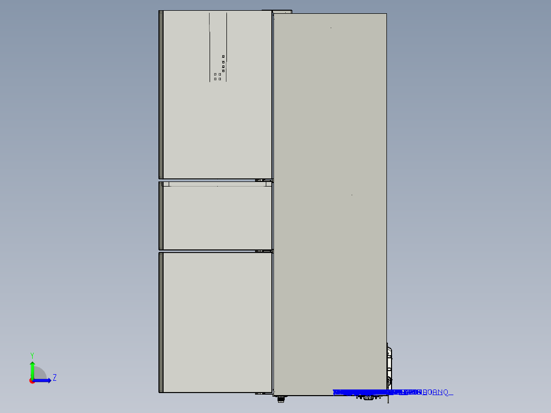 冰箱详细（含内部结构）左视图