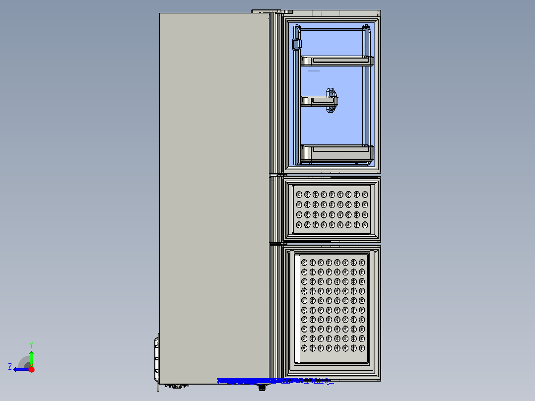 冰箱详细（含内部结构）右视图