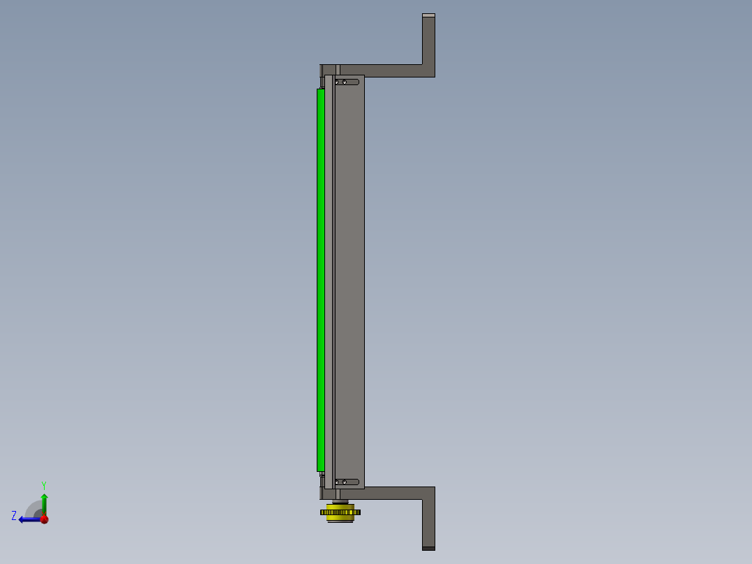 齿轮传送皮带机模型右视图