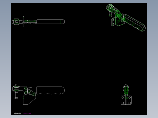 水平式夾鉗SSP(I)-2D多系列多零件图纸模型