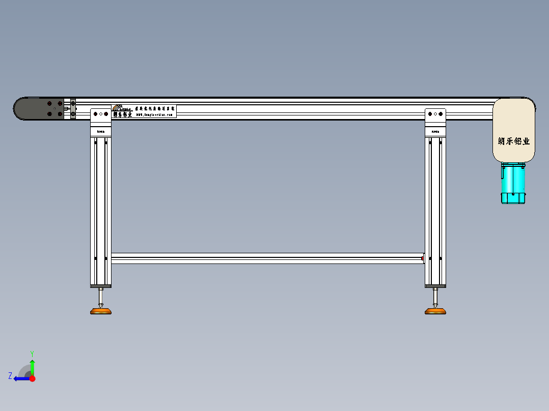 LE-XC4080-右边驱动重载皮带线-负载200kg右视图