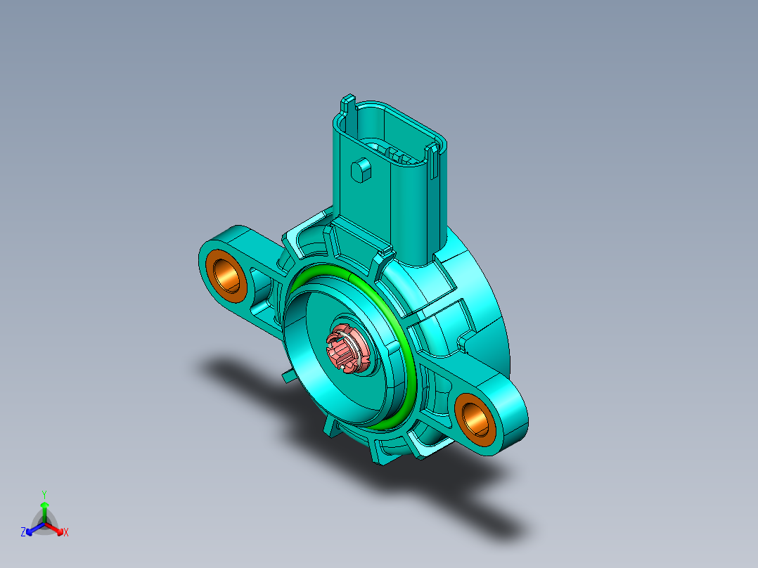 NOVOTECHNIK角度位移传感器RSC-6600，单路输出，汽车应用正等轴测图