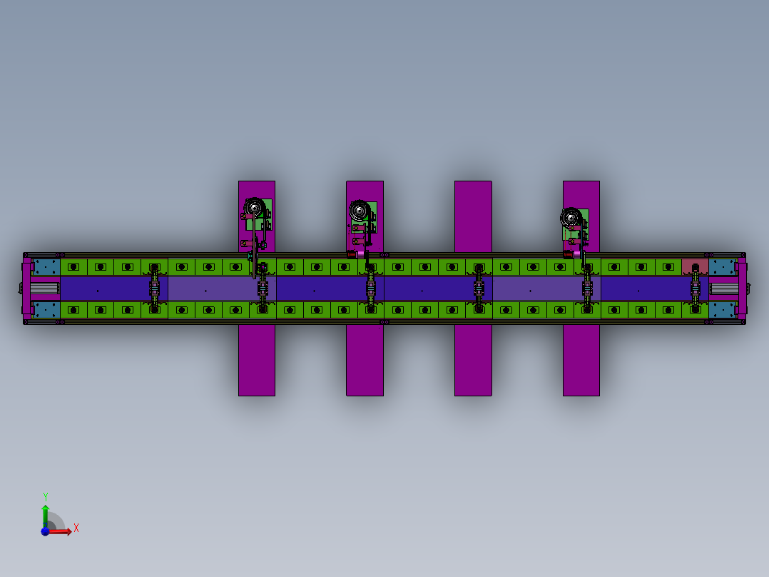 氮气弹簧装配线sw18可编辑前视图