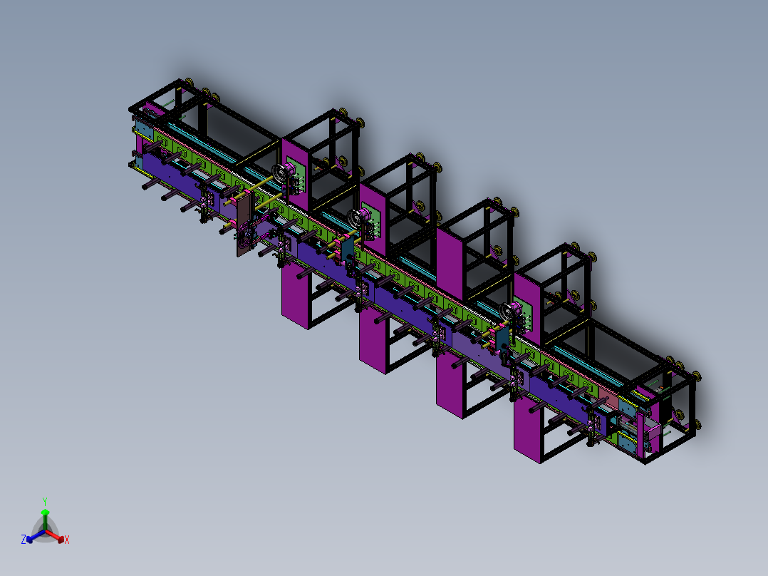氮气弹簧装配线sw18可编辑正等轴测图